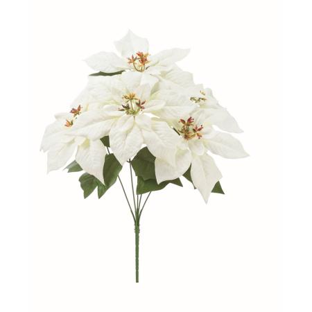 特価◎【造花】アスカ/ベルベットポインセチアブッシュ×5/AX61139-0