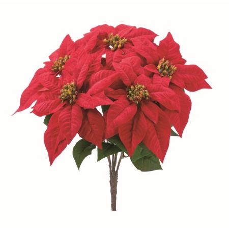 特価◎【造花】アスカ/ベルベットポインセチアブッシュ×5/AX61142-0