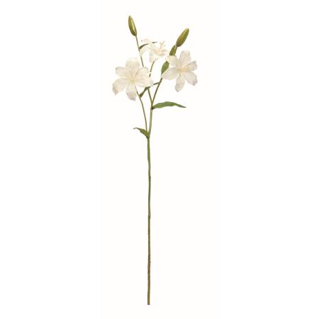 【造花】アスカ/パウダーグリッターリリィ×3 つぼみ×2 ホワイトゴールド/A-73494-1G
