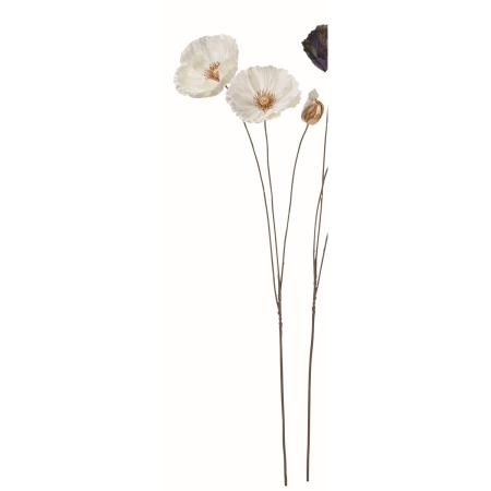 特価◎【造花】アスカ/ベルベットポピー×2 つぼみ×1 ホワイト/A-73482-1