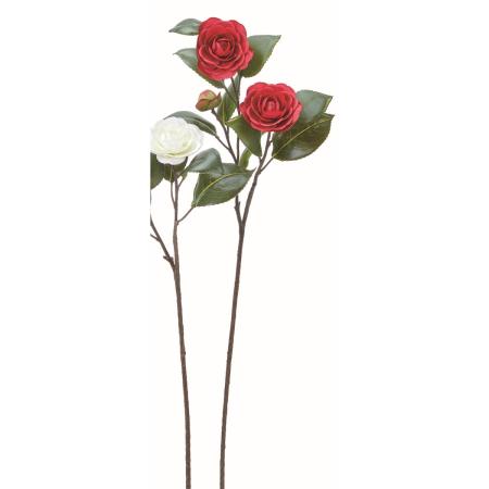 特価◎【造花】アスカ/椿×2 つぼみ×1 レッド/A-73507-2
