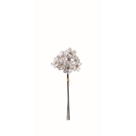 【造花】アスカ/メタリックミニフラワーバンチ(1束3本) ピューター/A-39702-50A