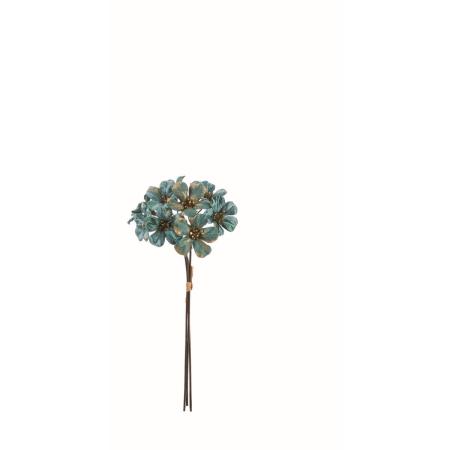 特価◎【造花】アスカ/ベルベットミニフラワーバンチ(1束3本) ティール/A-73490-9T