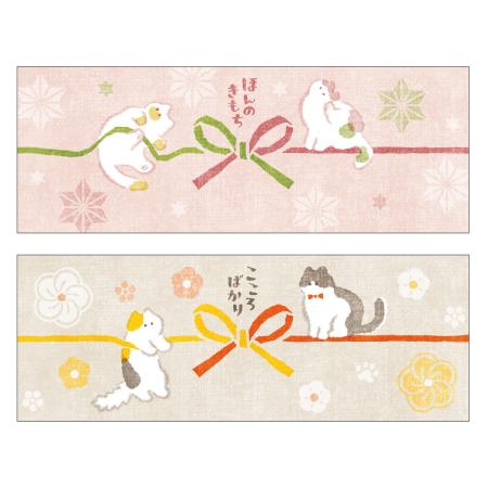 ササガワ/のしペタリ NYANKO ヨコ 30枚綴り(2柄各15枚)/50-9830H