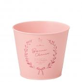 ※販売終了※GREENHOUSE/ポップメッセージブリキポット ラウンドＭ ピンク/4552-B-PK