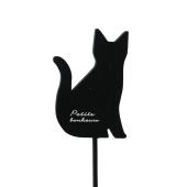 GREENHOUSE/HW木製プレートピック 黒猫ピックM お座り/5341-A - 花材