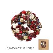 特価◎GREENHOUSE/CMナチュラルリースL スノーウィーレッド/CM1612-A