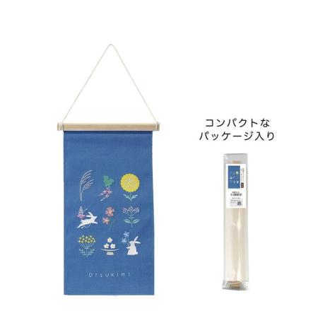 GREENHOUSE/刺?タペストリー お月見 薄群青色/5514