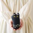 GREENHOUSE/NY刺繍オーナメント猫 ナンテン/5521-WH