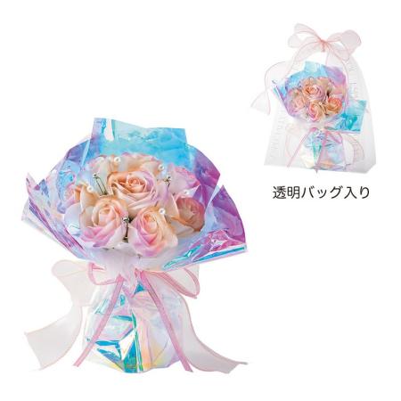 【ソープフラワー】GREENHOUSE/クリアバッグソープフラワー ライトピンク/5570-LP