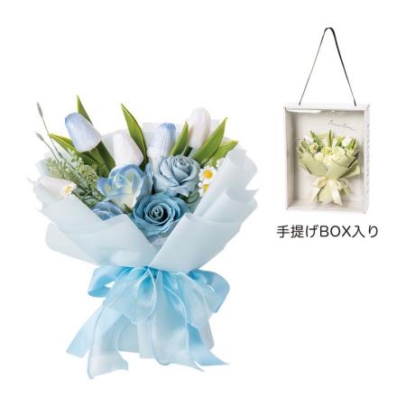 【ソープフラワー】GREENHOUSE/ボックスバッグソープフラワー ブルー/5569-BL