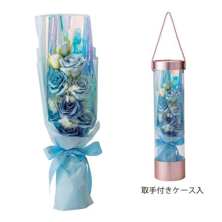 【ソープフラワー】GREENHOUSE/ロングソープフラワーブーケ ブルー/5579-BL