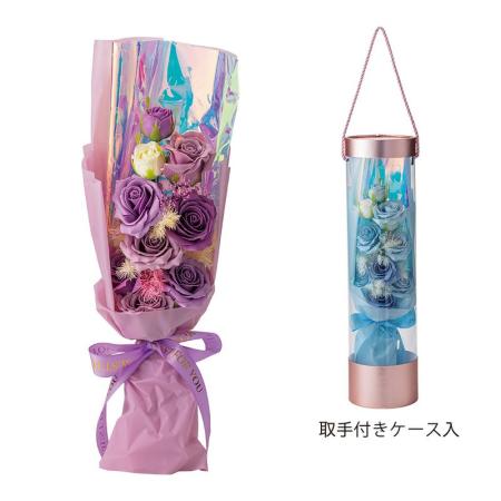 【ソープフラワー】GREENHOUSE/ロングソープフラワーブーケ パープル/5579-PU