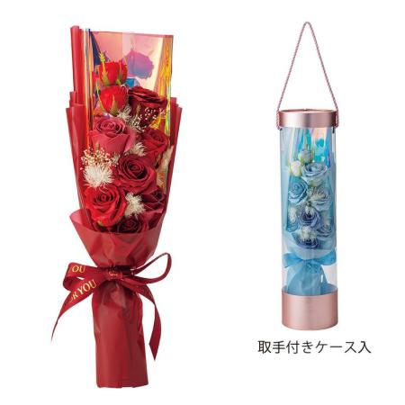 【ソープフラワー】GREENHOUSE/ロングソープフラワーブーケ レッド/5579-RD