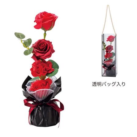 【ソープフラワー】GREENHOUSE/クリアラインバッグソープフラワー レッド/5580-RD