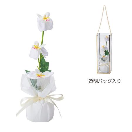 【ソープフラワー】GREENHOUSE/クリアラインバッグソープフラワー ホワイト/5580-WH
