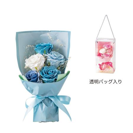 【ソープフラワー】GREENHOUSE/スタンダードソープフラワーブーケ ブルー/5577-BL