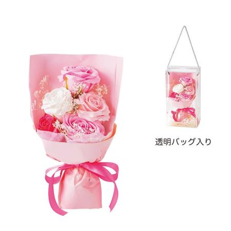 【ソープフラワー】GREENHOUSE/スタンダードソープフラワーブーケ ライトピンク/5577-LP