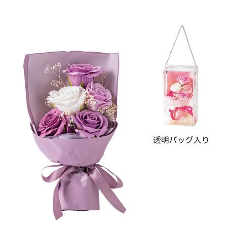 【ソープフラワー】GREENHOUSE/スタンダードソープフラワーブーケ パープル/5577-PU