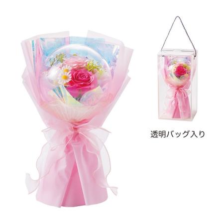 【ソープフラワー】GREENHOUSE/スフィアソープフラワーブーケ ピンク/5575-PK