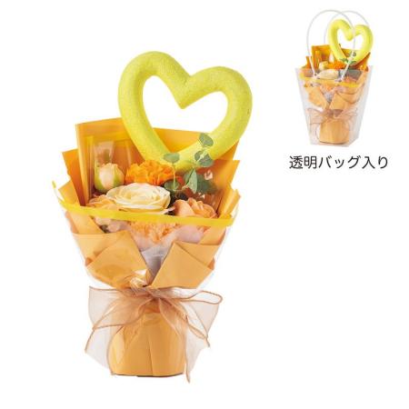 【ソープフラワー】GREENHOUSE/ビッグハートソープフラワーブーケ イエロー/5576-YE