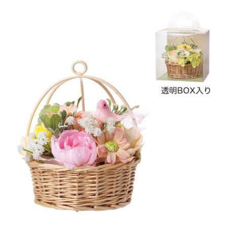 【ソープフラワー】GREENHOUSE/鳥かごソープフラワー ピンク/5572-PK