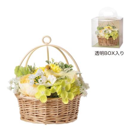 【ソープフラワー】GREENHOUSE/鳥かごソープフラワー イエロー/5572-YE