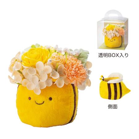 【ソープフラワー】GREENHOUSE/ふわふわミツバチポットソープフラワー/5574