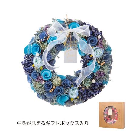 GREENHOUSE/ナチュラルリース L オペラブルー/5550-A