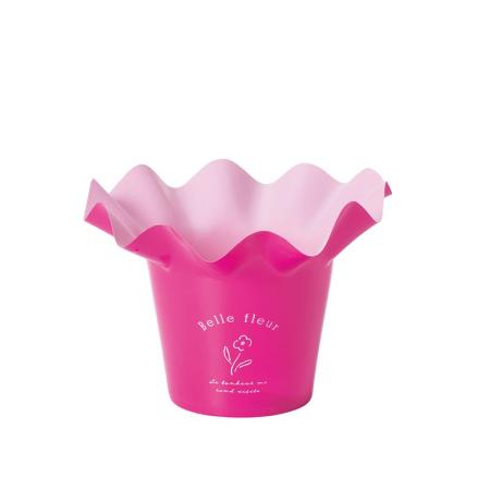 特価◎GREENHOUSE/フリルプラポット L ベリーピンク/5629-BP