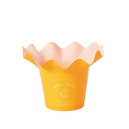 特価◎GREENHOUSE/フリルプラポット L オレンジ/5629-OR