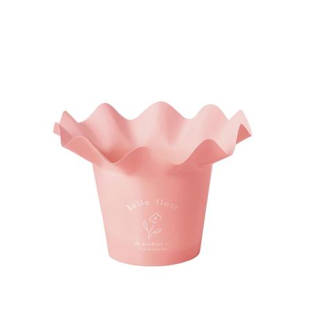 特価◎GREENHOUSE/フリルプラポット L ピンク/5629-PK