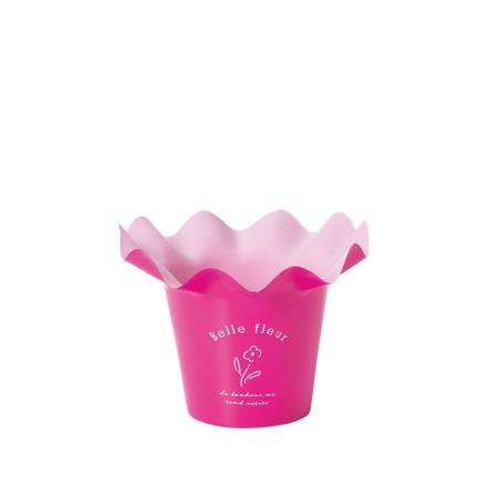 特価◎GREENHOUSE/フリルプラポット M ベリーピンク/5630-BP