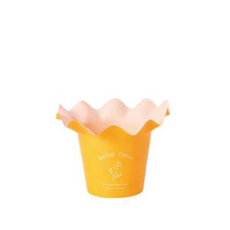 特価◎GREENHOUSE/フリルプラポット M オレンジ/5630-OR