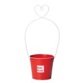 特価◎GREENHOUSE/ネオレッドバイカラーブリキ ハート手付きL レッド