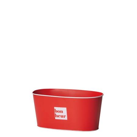 特価◎GREENHOUSE/ネオレッドバイカラーブリキ オーバルM レッド/5534-RD