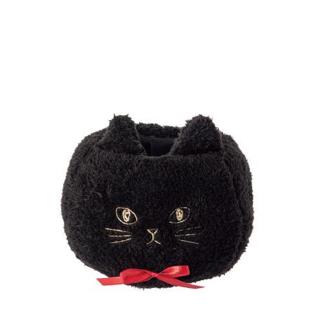 特価◎GREENHOUSE/ふわふわネコポット S ブラック/5560-BK