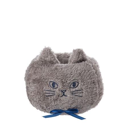 特価◎GREENHOUSE/ふわふわネコポット S グレー/5560-GY