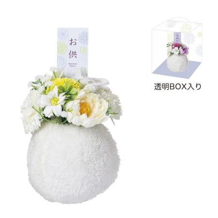 特価◎GREENHOUSE/メモリアルソープ ふわふわポット ホワイト/5582-WH