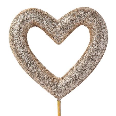 特価◎GREENHOUSE/グリッターハートピック L シャンパンゴールド/5544-A-CG