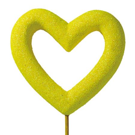 特価◎GREENHOUSE/グリッターハートピック L イエロー/5544-A-YE