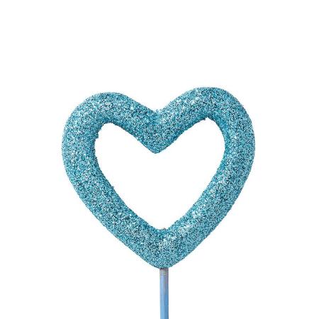 特価◎GREENHOUSE/グリッターハートピック M ブルー/5544-B-BL
