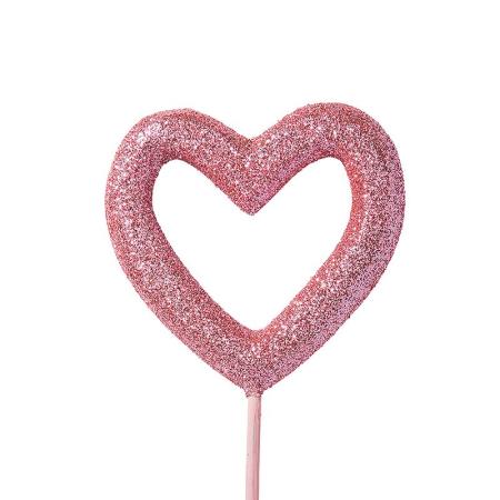 特価◎GREENHOUSE/グリッターハートピック M ピンク/5544-B-PK