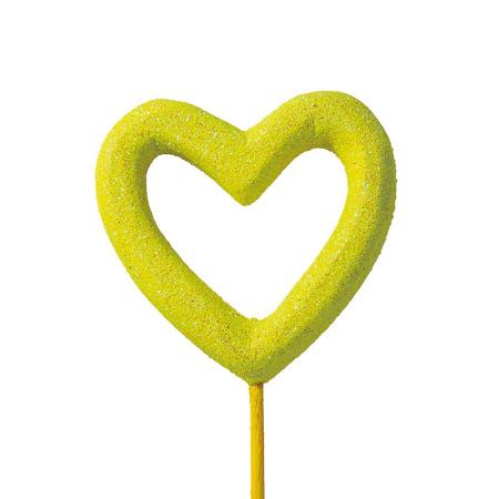 特価◎GREENHOUSE/グリッターハートピック M イエロー/5544-B-YE