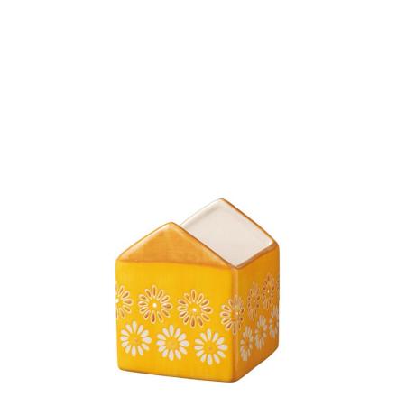 特価◎GREENHOUSE/チェリッシュハウスポットM イエロー/5584-A-YE