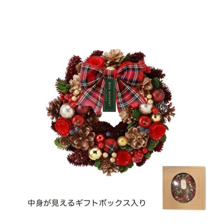 特価◎GREENHOUSE/CMナチュラルリースM ノスタルジックチェック/CM1764-B