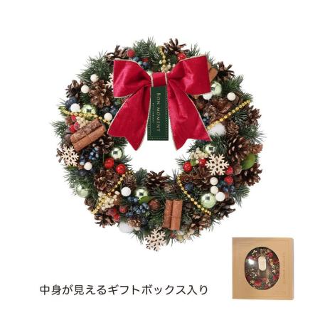特価◎GREENHOUSE/CMナチュラルリースL スノークリスマス/CM1766-A