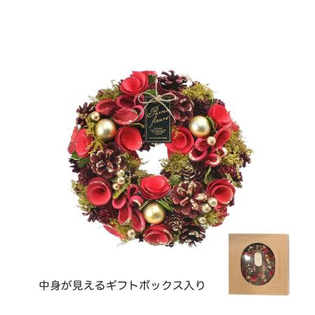 特価◎GREENHOUSE/CMナチュラルリースM レッドゴージャス/CM1771-B