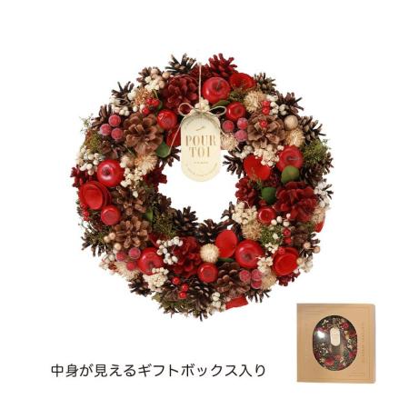 特価◎GREENHOUSE/CMナチュラルリースL フラッフィーレッド/CM1790-A