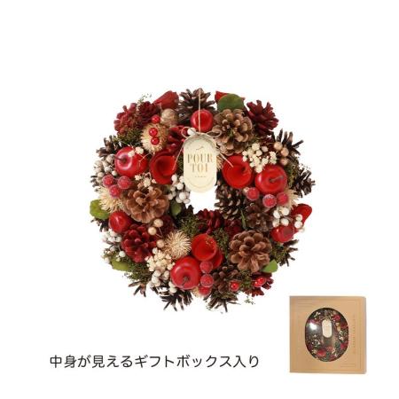 特価◎GREENHOUSE/CMナチュラルリースM フラッフィーレッド/CM1790-B